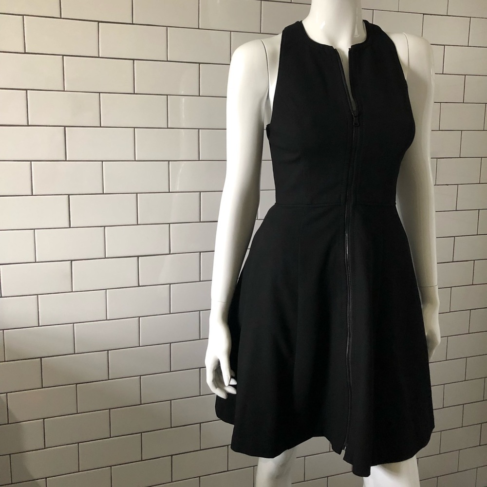 Trina Turk Black Racerback Zip Front Dress